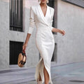 Blair Long Sleeve Wrap Blazer Midi Dress