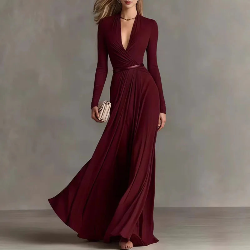 Macey Draped Boho Maxi Dress