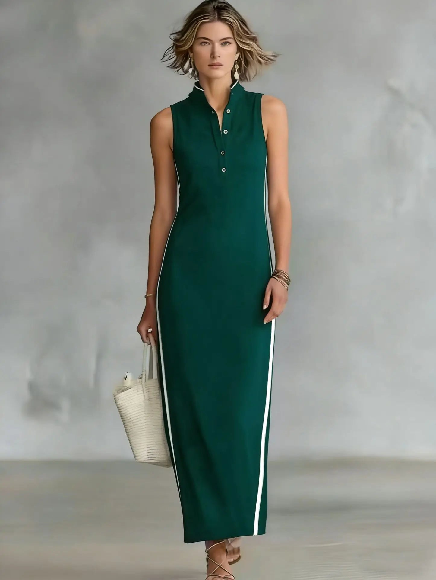 Fatima Sophisticated Minimalist Long Dress