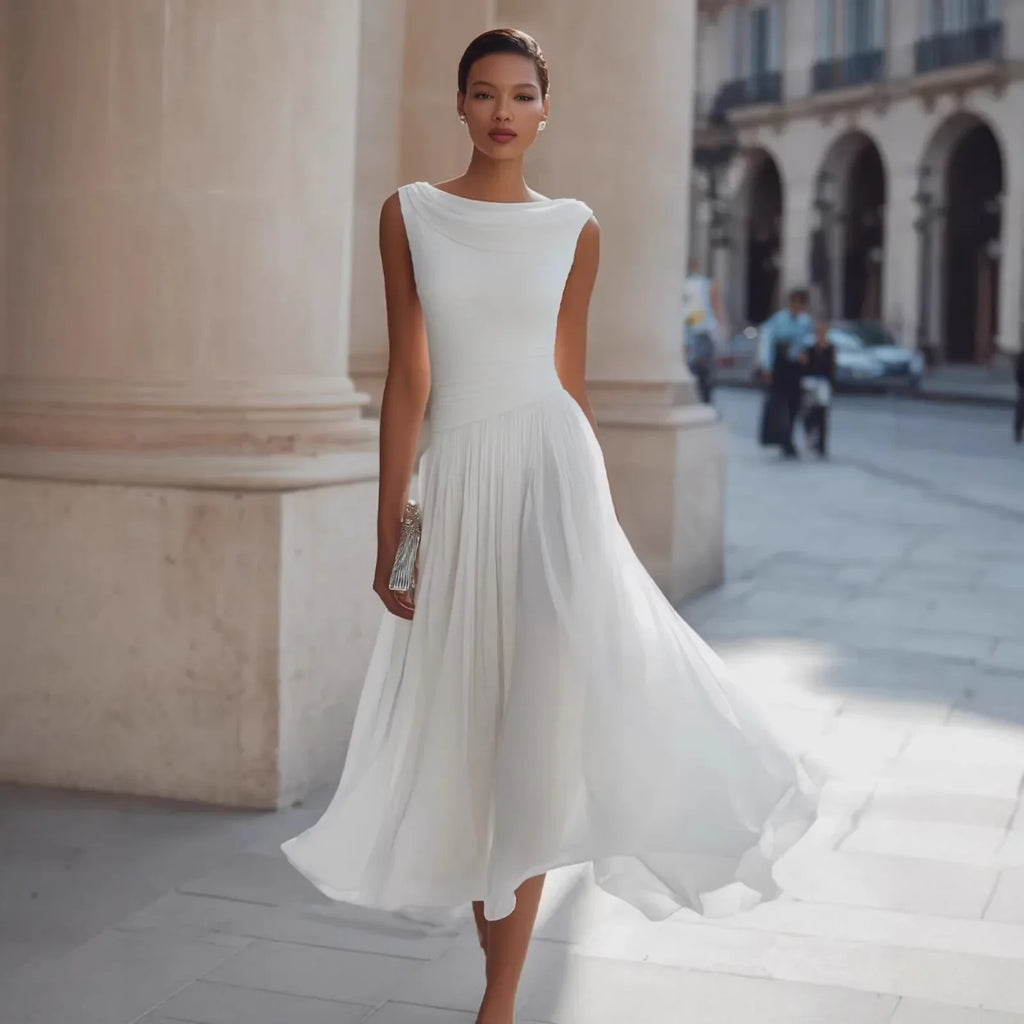 Holly Flowing Pleated Midi Dress