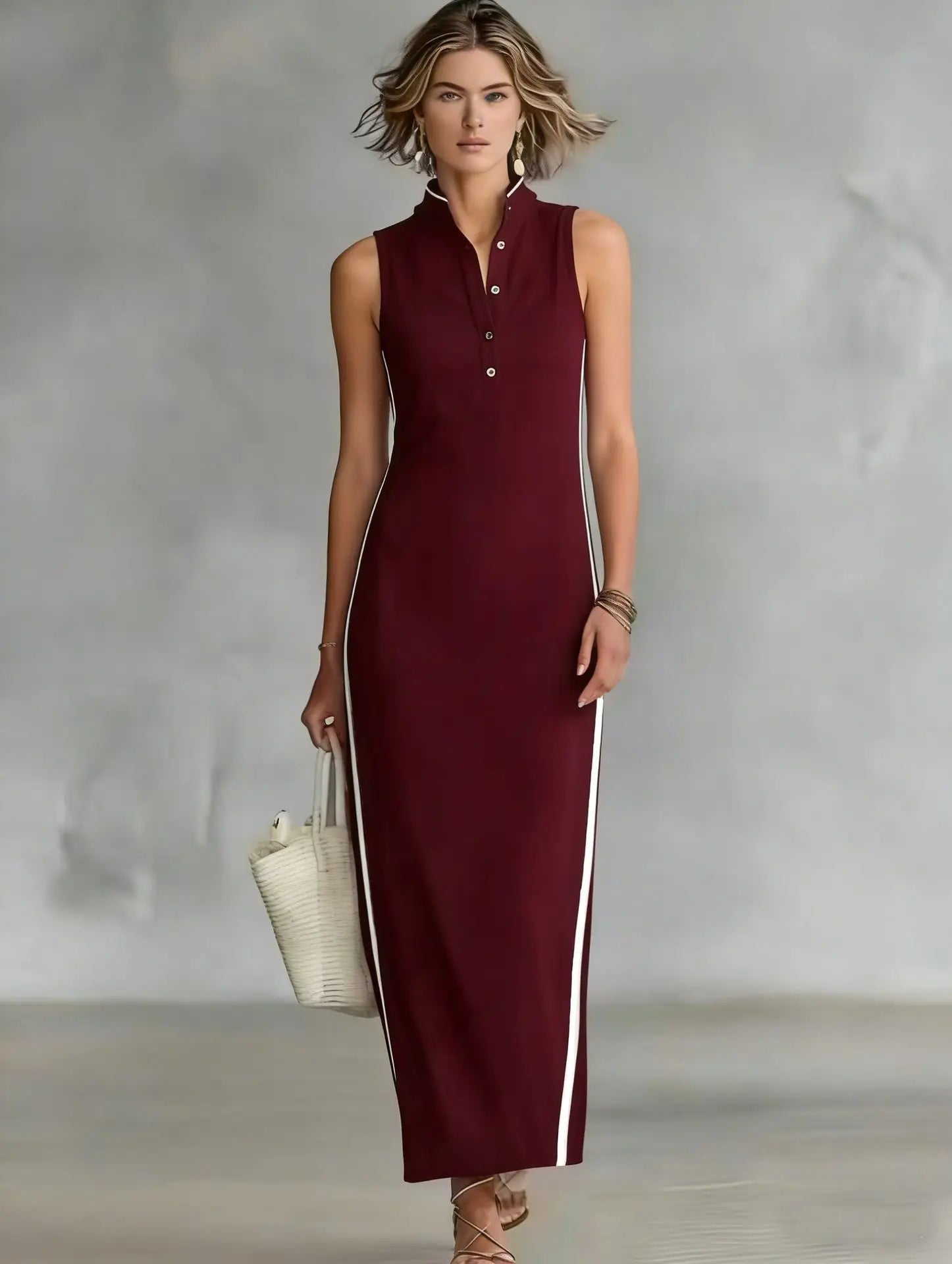 Fatima Sophisticated Minimalist Long Dress