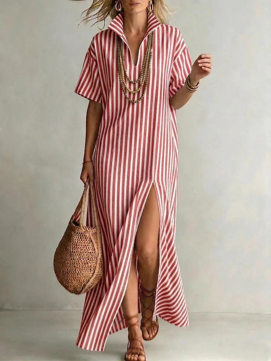 Bridgete Striped Boho Maxi Dress