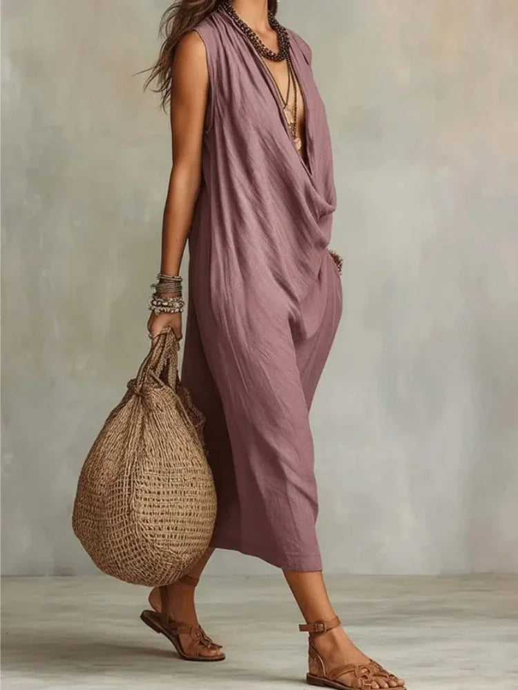 Miles Draped Pocket Midi Dress