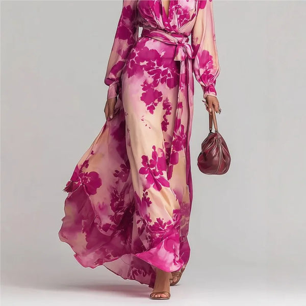 Celeste Floral Chiffon Maxi Dress