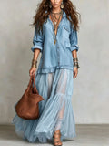 Marlowe Flowy Denim Maxi Dress