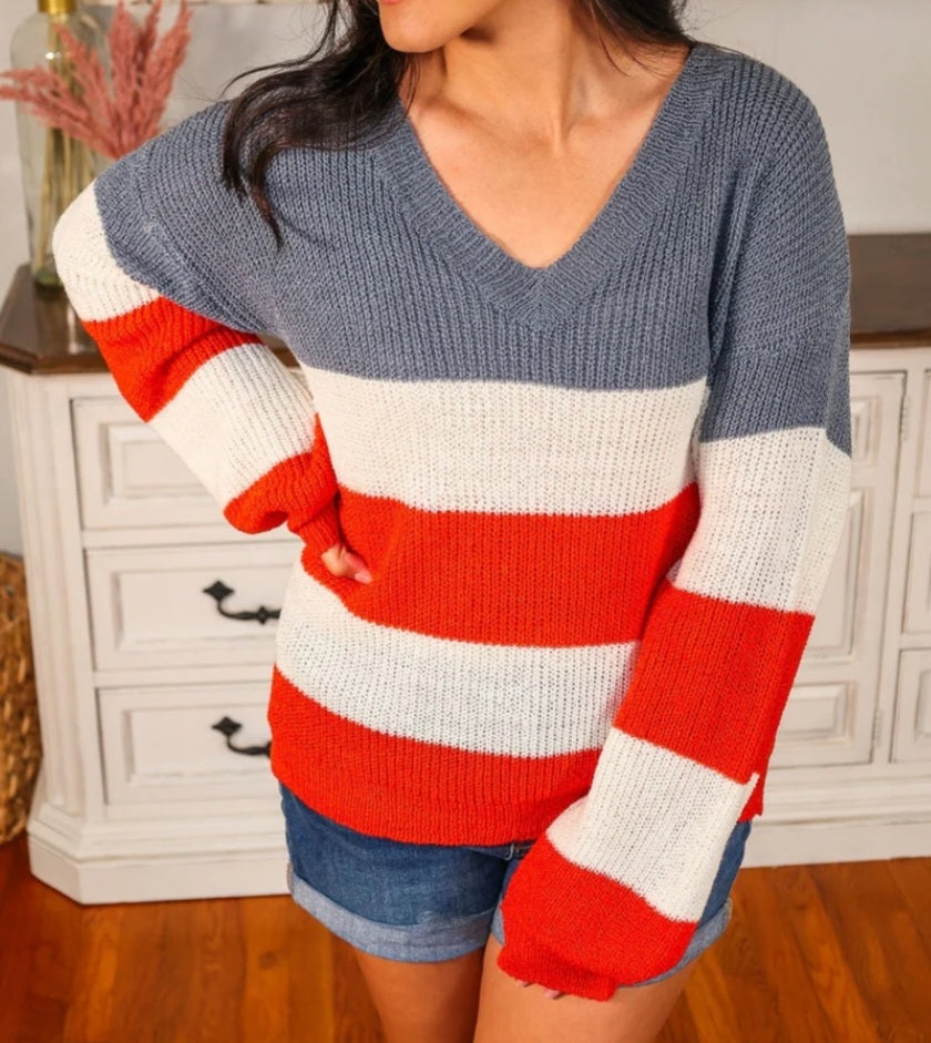 Colorblock Stripes Lightweight Sweater Pre-Order (closes Fri. 04/26/24 at 11:59 EST )