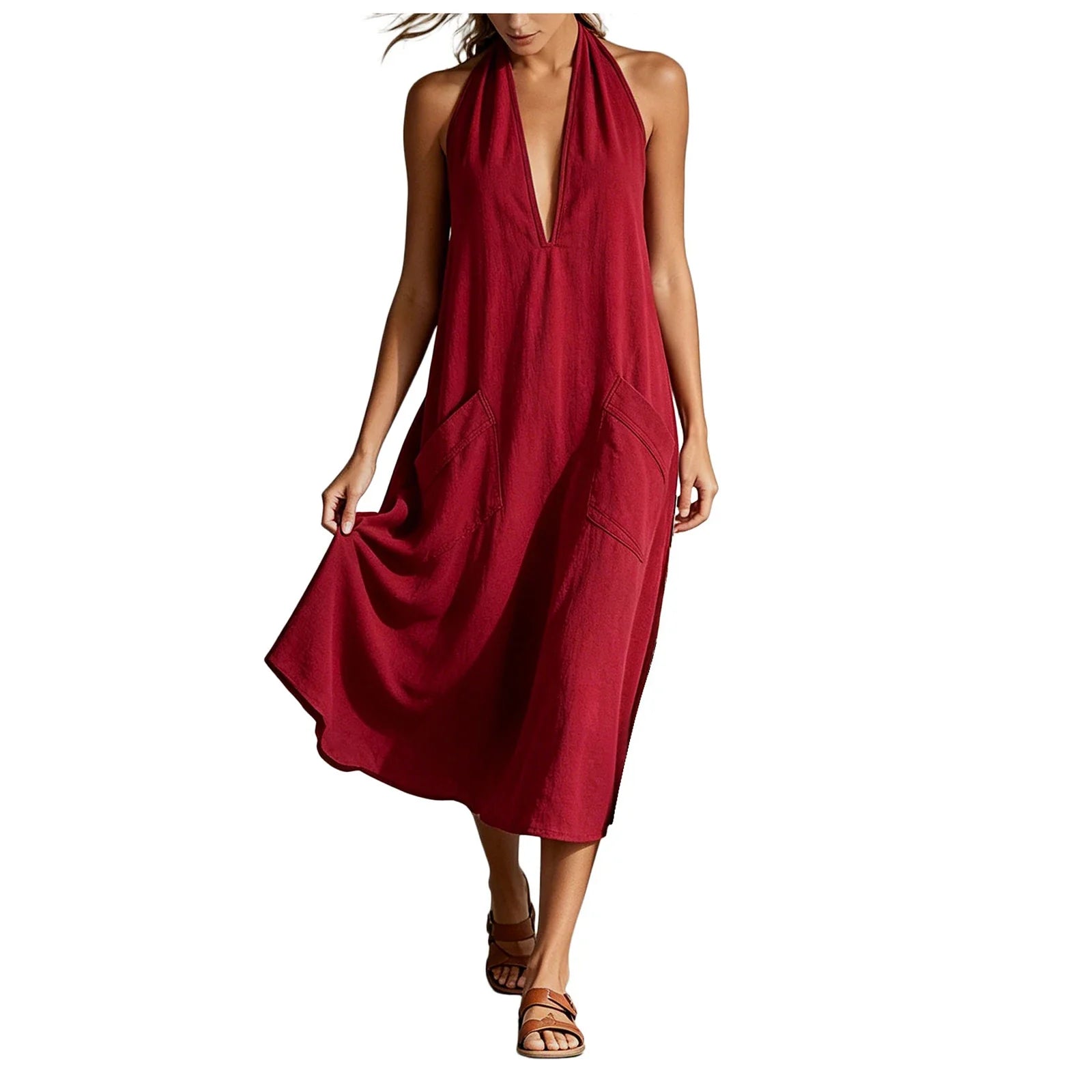 Reese Breathable Linen Midi Dress