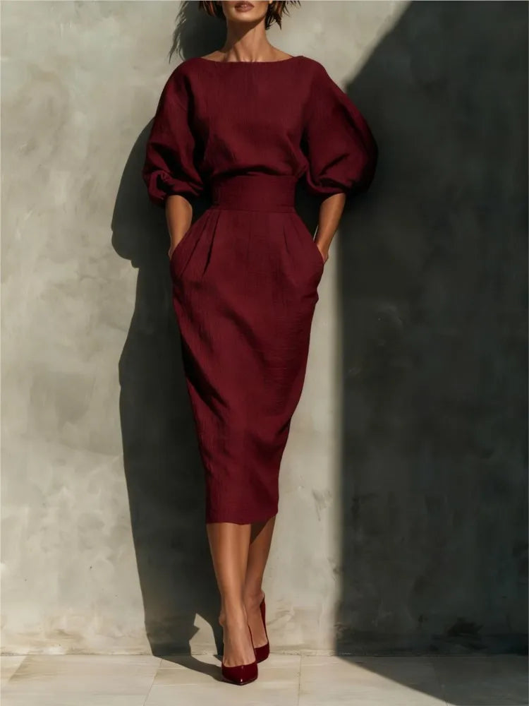 Bailey Elegant Linen Midi Dress