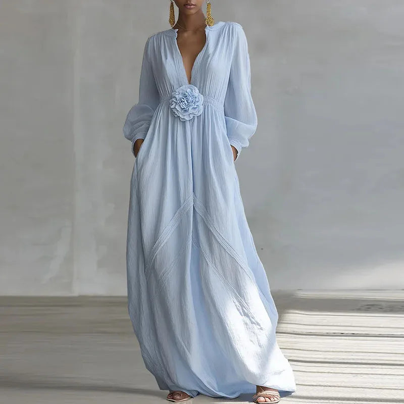 Georgia Deep V  Maxi Dress