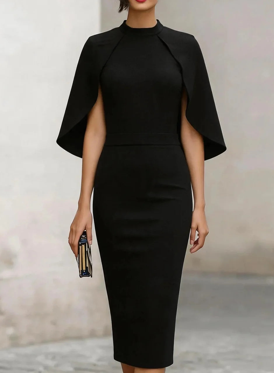 Daniella Cape Sleeve Semi Formal Dress