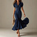 Noelle Striped Short Sleeve Maxi Dress