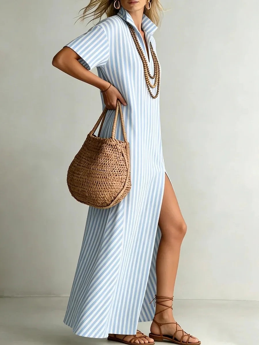 Bridgete Striped Boho Maxi Dress