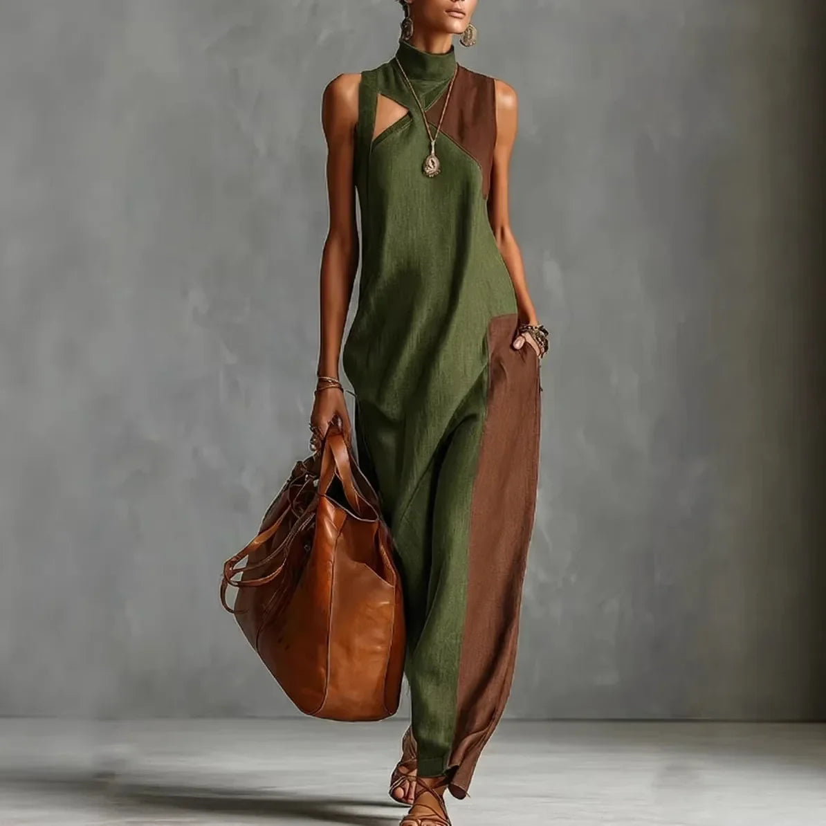 Melina Color Block Maxi Dress