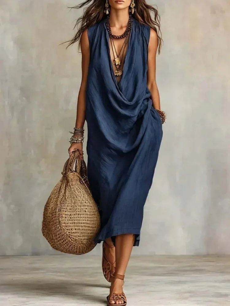Miles Draped Pocket Midi Dress