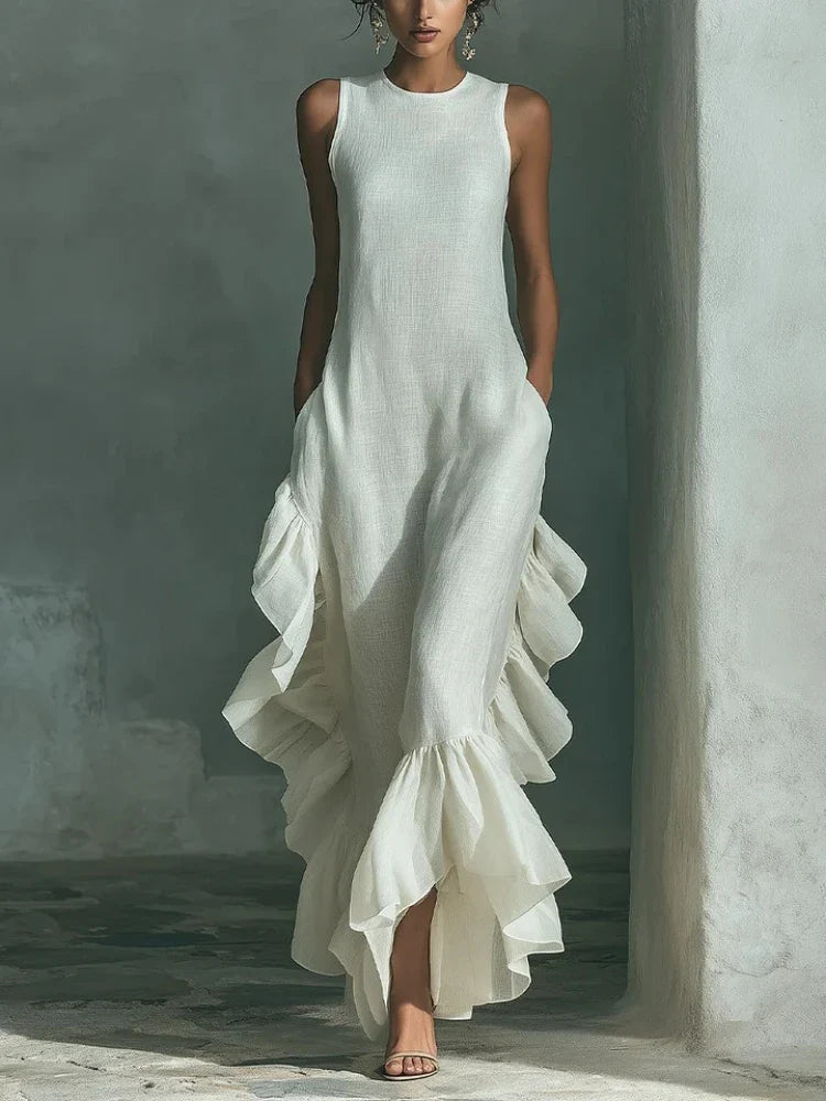 Aya Flowy Ruffle Maxi Dress