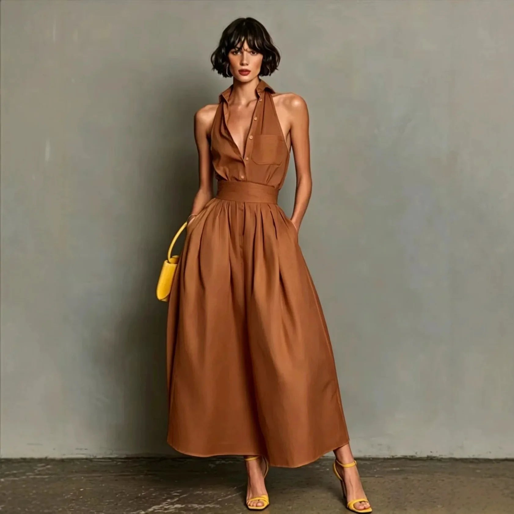Cassidy Collar Shirt Midi Dress