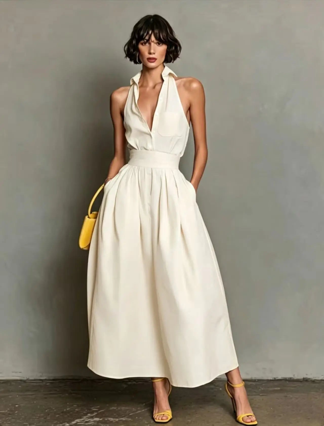 Cassidy Collar Shirt Midi Dress