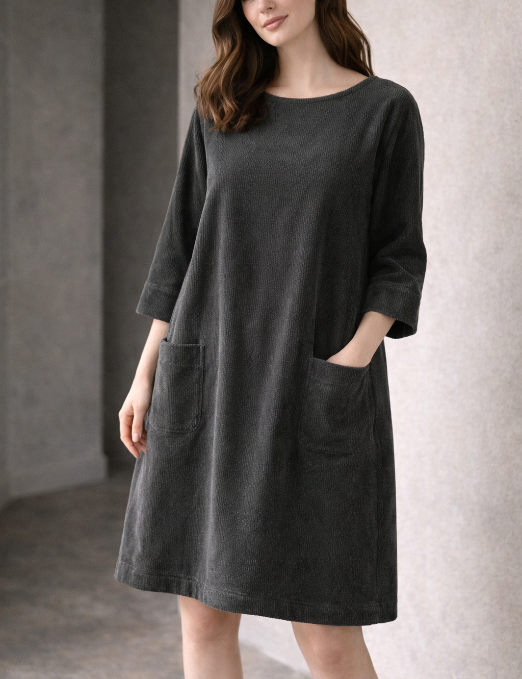 Alessia Long Sleeve Dress Round Neckline
