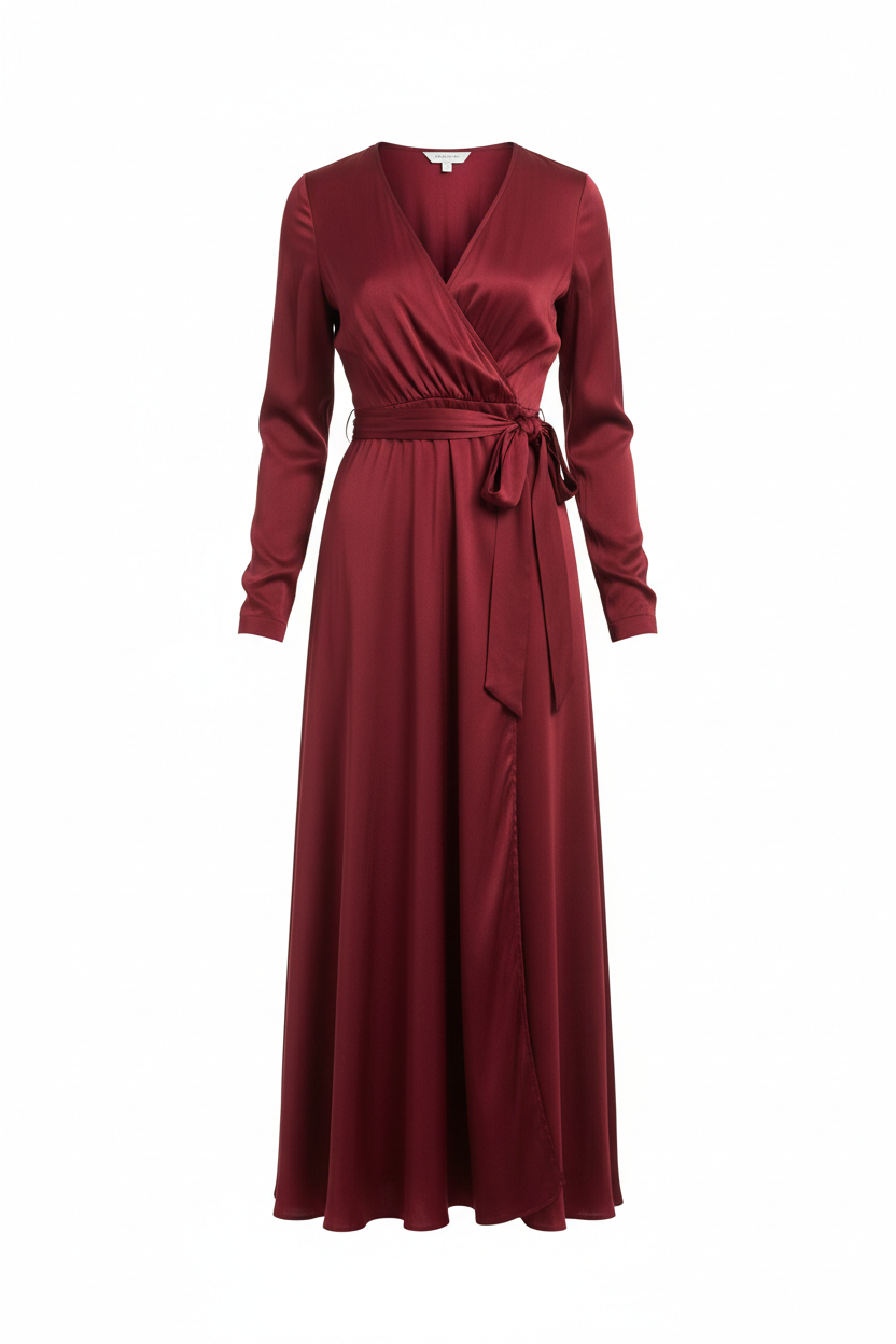 Burgundy Wrap Dress