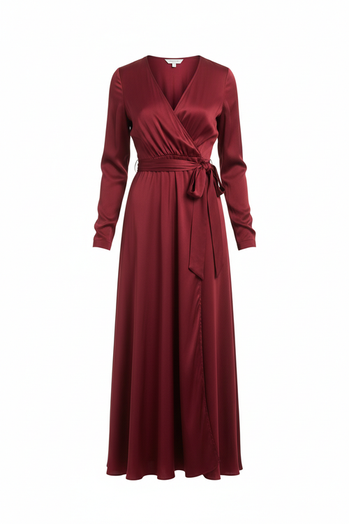 Burgundy Wrap Dress