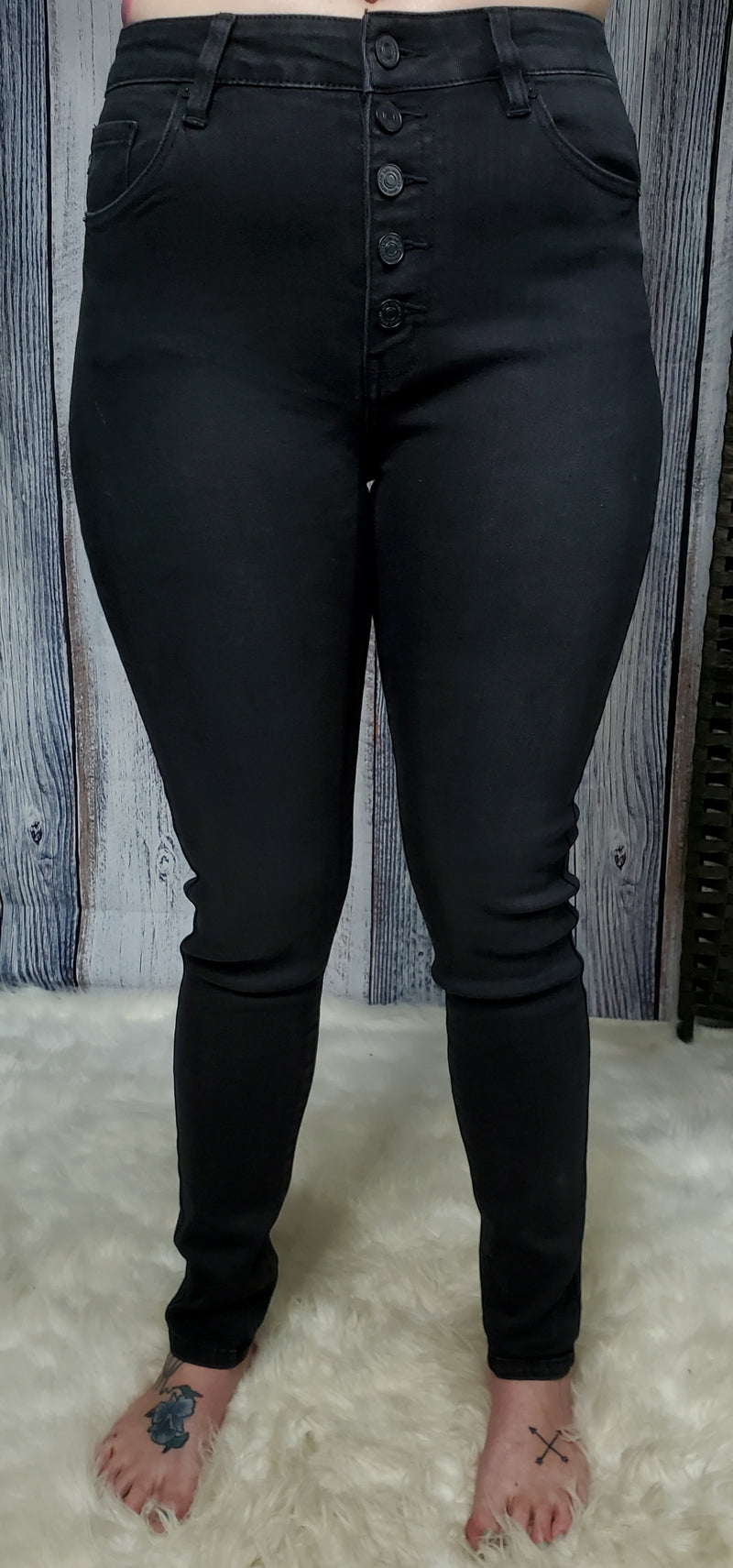 Lexi Ultra High Rise, Non-Distressed Jeans- Dark Gray