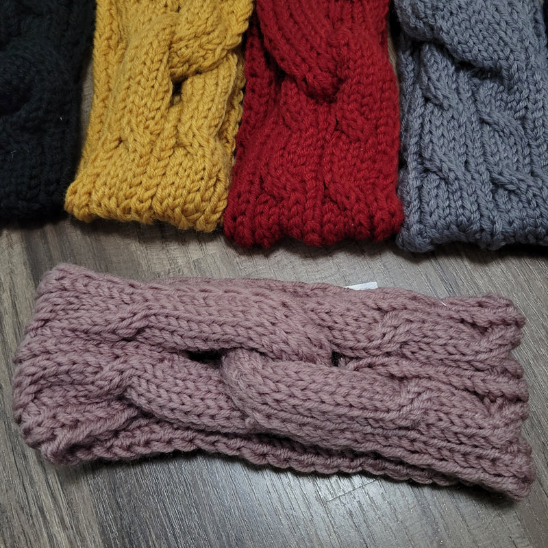 Interlocked Cable Knit Winter Headbands