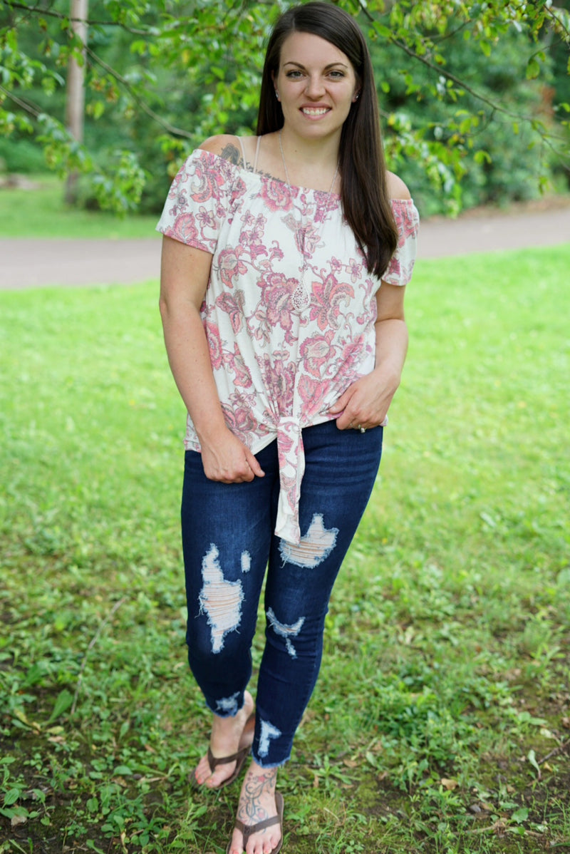 Pretty in Paisley Top- Ivory